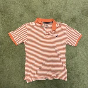 Orange and White Nautica Polo Shirt